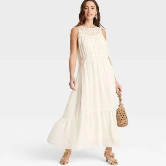 A New Day Cream Sheer Chiffon Wedding Party Occasion Maxi Slip Dress NWT XXL - Picture 4 of 4